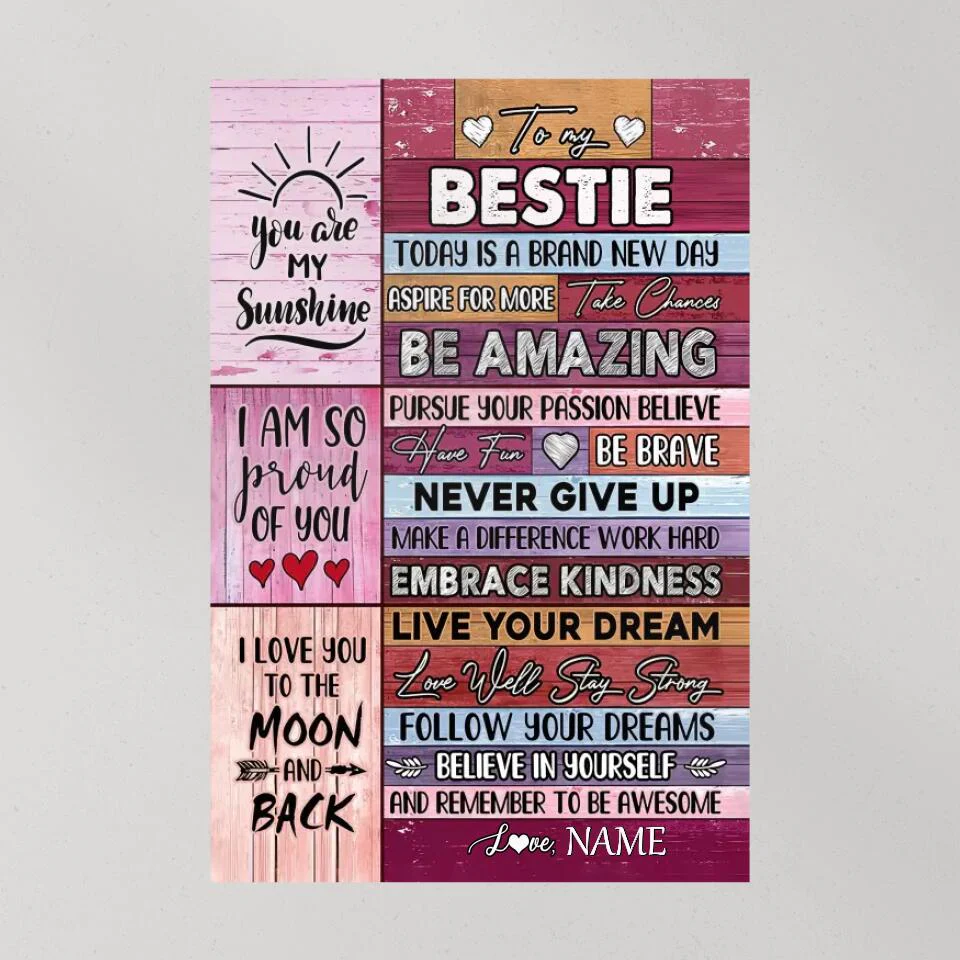 To My Bestie You're My Sunshine Custom Canvas Poster Anniversary Gift For Besties - Image 10