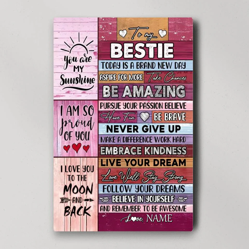 To My Bestie You're My Sunshine Custom Canvas Poster Anniversary Gift For Besties - Image 3