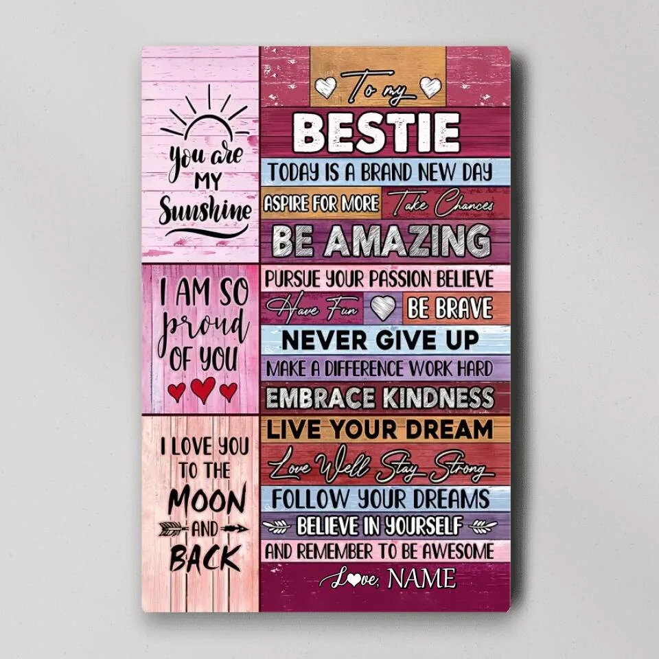 To My Bestie You're My Sunshine Custom Canvas Poster Anniversary Gift For Besties - Image 4