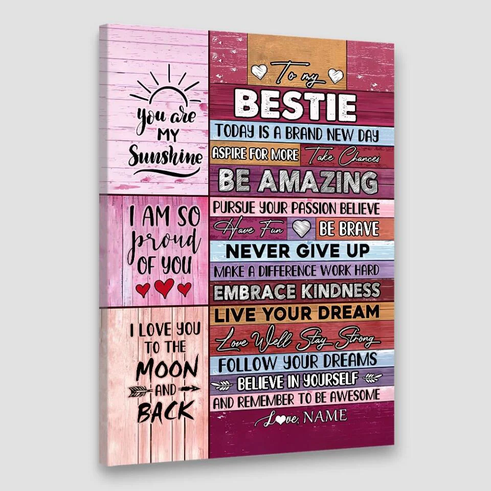 To My Bestie You're My Sunshine Custom Canvas Poster Anniversary Gift For Besties - Image 5
