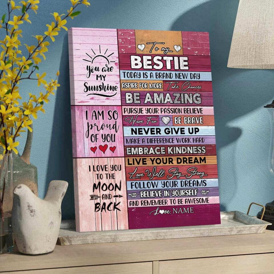 To My Bestie You're My Sunshine Custom Canvas Poster Anniversary Gift For Besties - Image 6