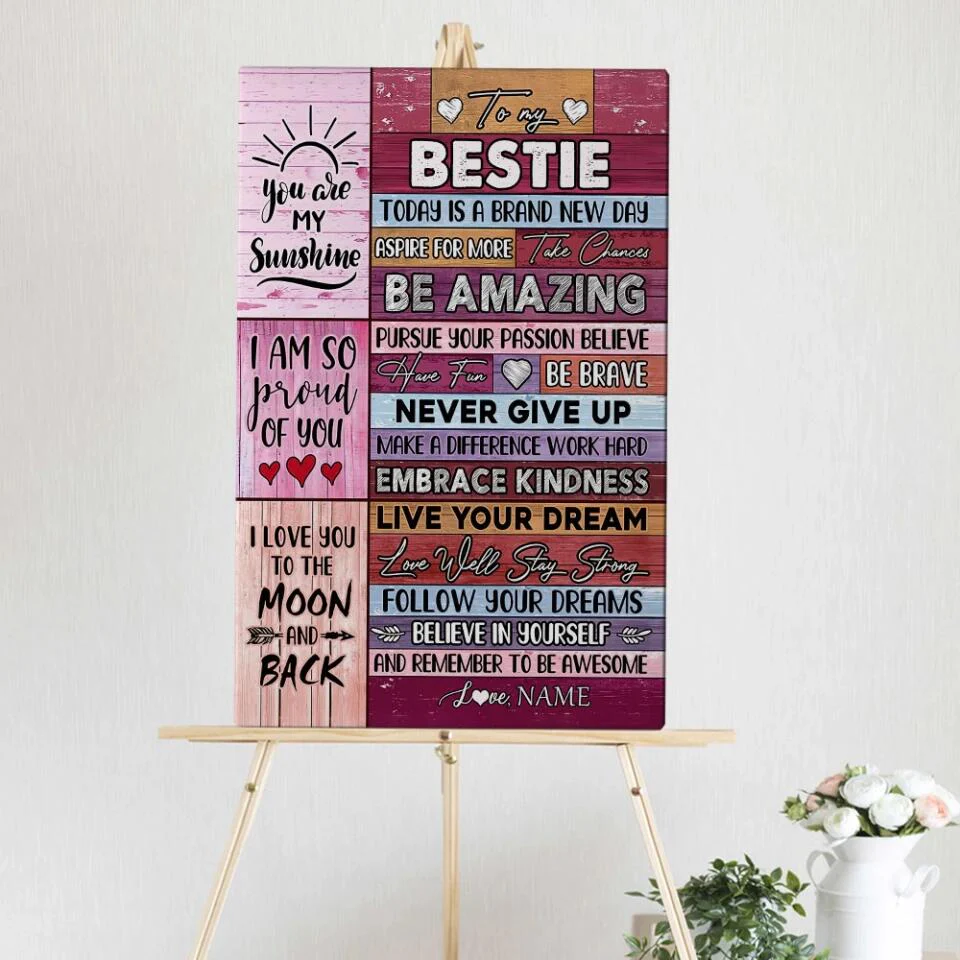 To My Bestie You're My Sunshine Custom Canvas Poster Anniversary Gift For Besties - Image 7