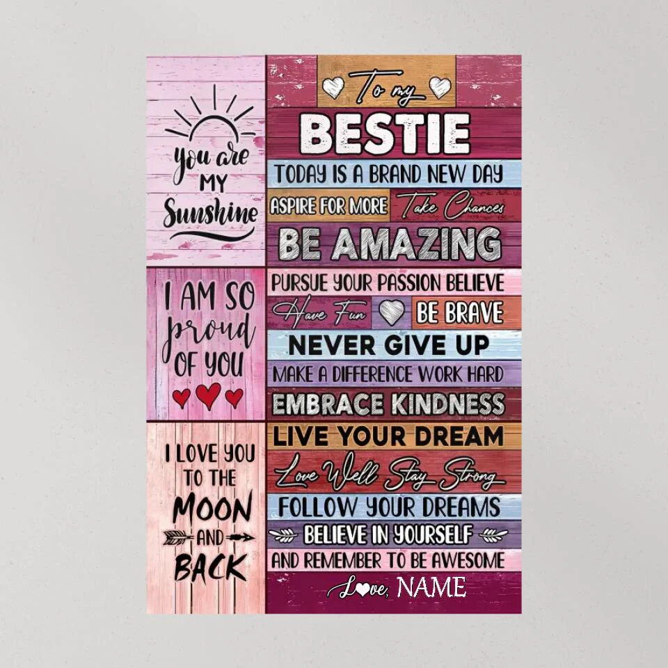 To My Bestie You're My Sunshine Custom Canvas Poster Anniversary Gift For Besties - Image 8