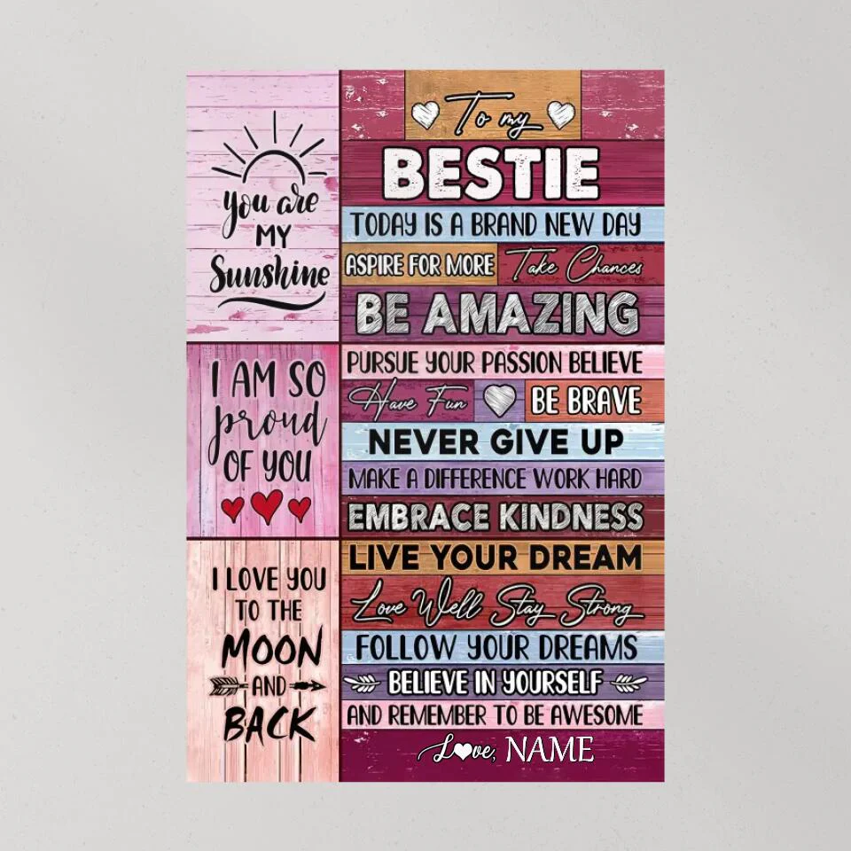 To My Bestie You're My Sunshine Custom Canvas Poster Anniversary Gift For Besties - Image 9