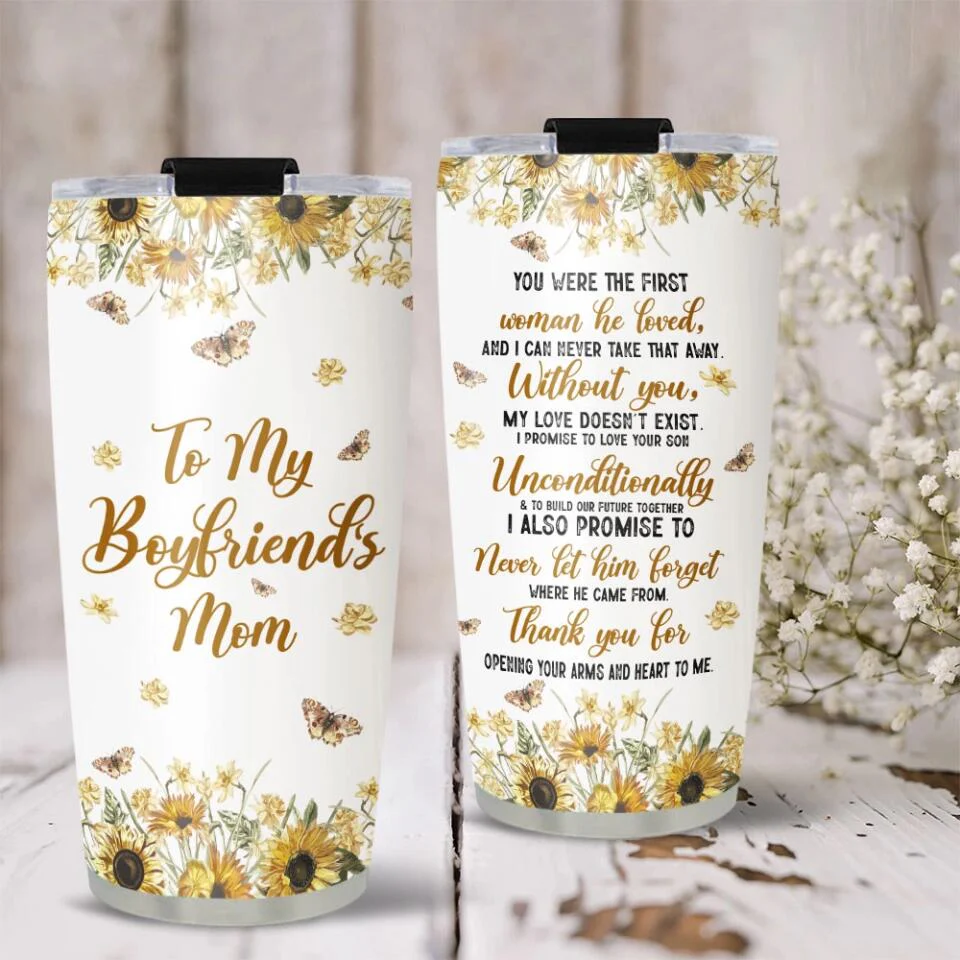 To My Boyfriend's Mom Thank You for Opening Your Arms To Me - Stainless Steel Tumbler - Gift For Boyfriend's Mom - Image 4