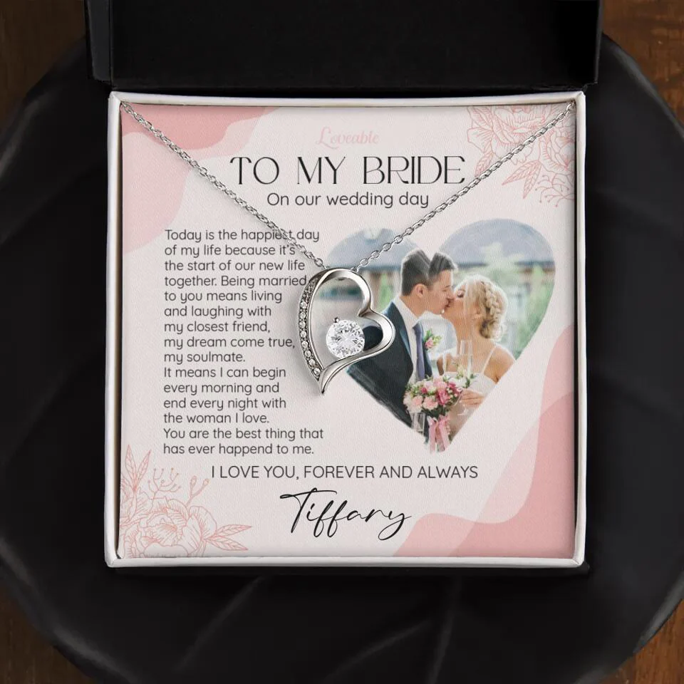 To My Bride on Our Wedding Day Personalized Necklace - Image 11