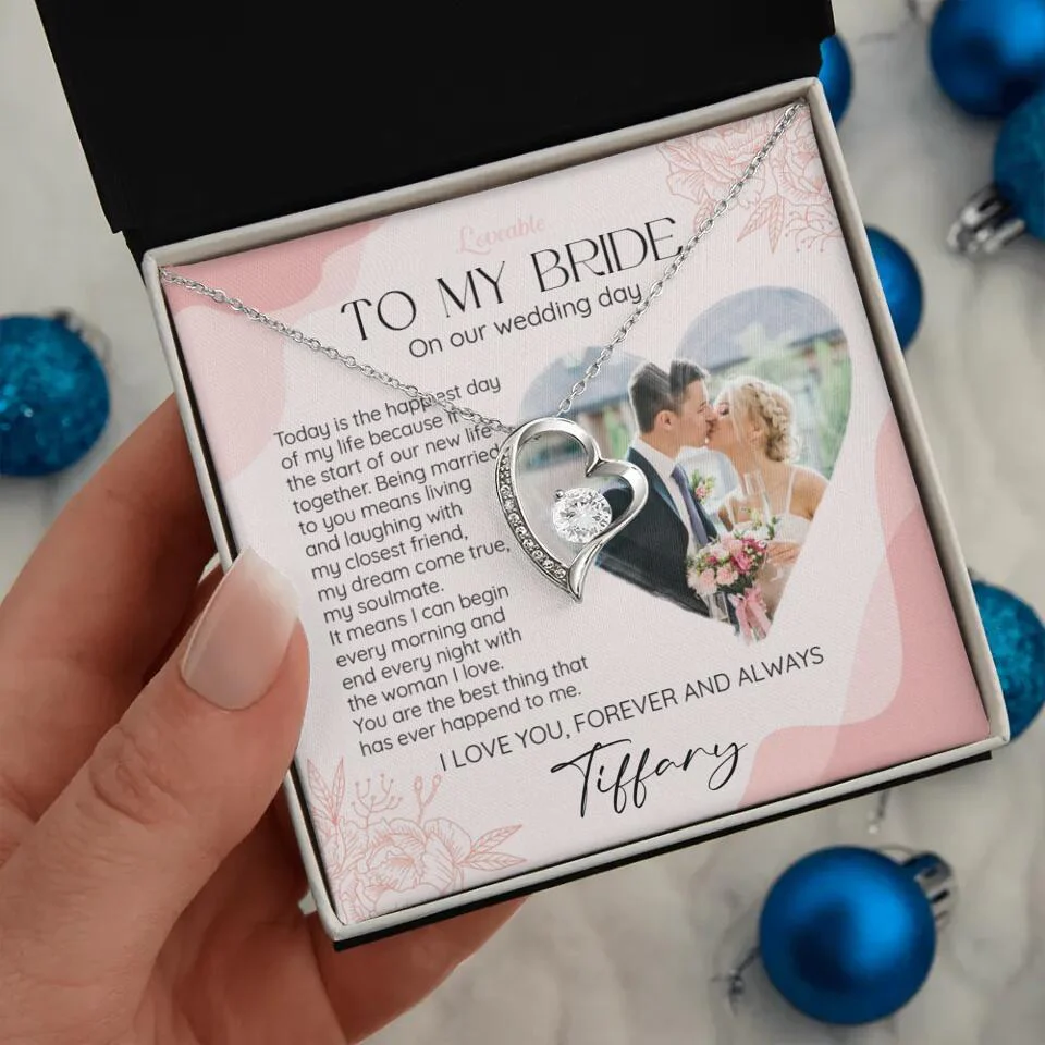 To My Bride on Our Wedding Day Personalized Necklace - Image 12