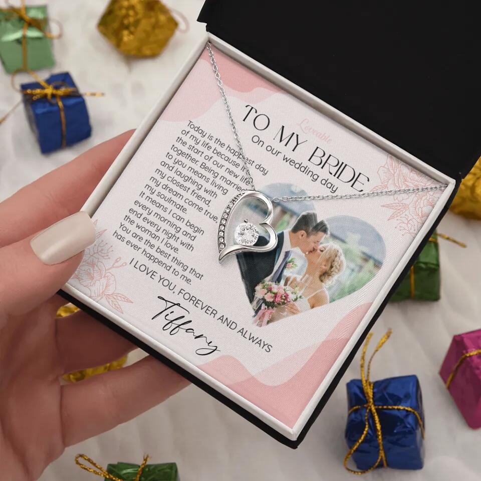To My Bride on Our Wedding Day Personalized Necklace - Image 13