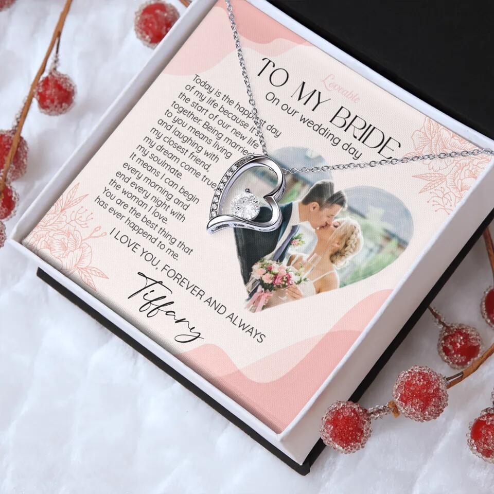 To My Bride on Our Wedding Day Personalized Necklace - Image 14