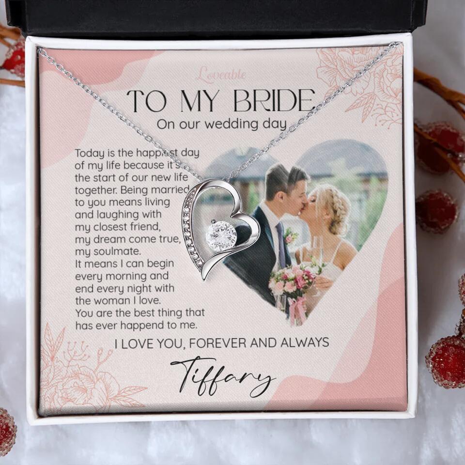 To My Bride on Our Wedding Day Personalized Necklace - Image 15