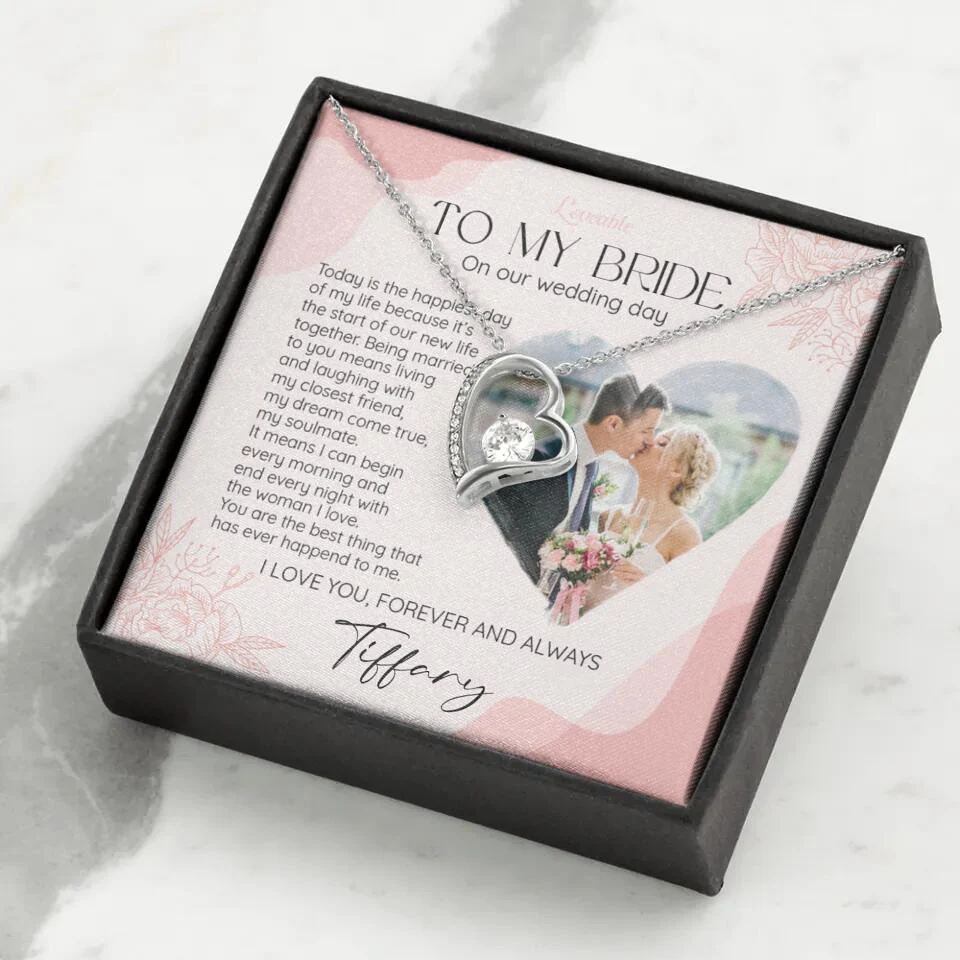 To My Bride on Our Wedding Day Personalized Necklace - Image 16