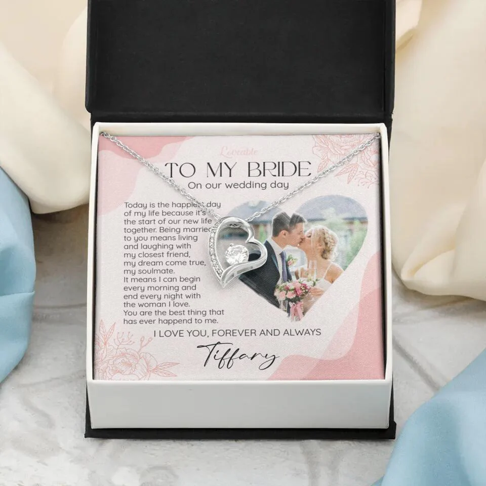 To My Bride on Our Wedding Day Personalized Necklace - Image 17