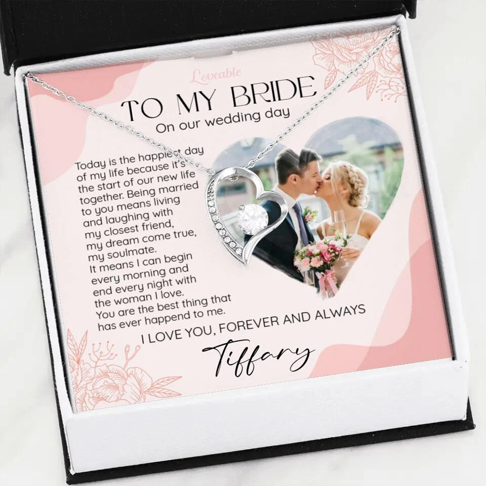 To My Bride on Our Wedding Day Personalized Necklace - Image 18