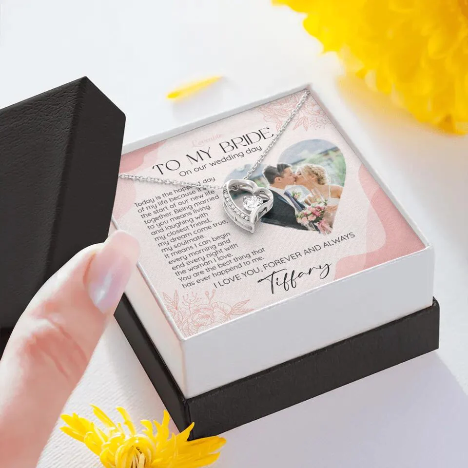 To My Bride on Our Wedding Day Personalized Necklace - Image 19