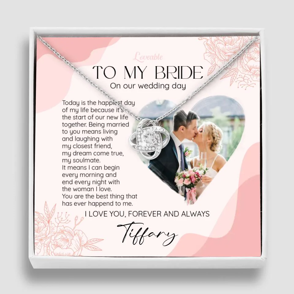 To My Bride on Our Wedding Day Personalized Necklace - Image 2