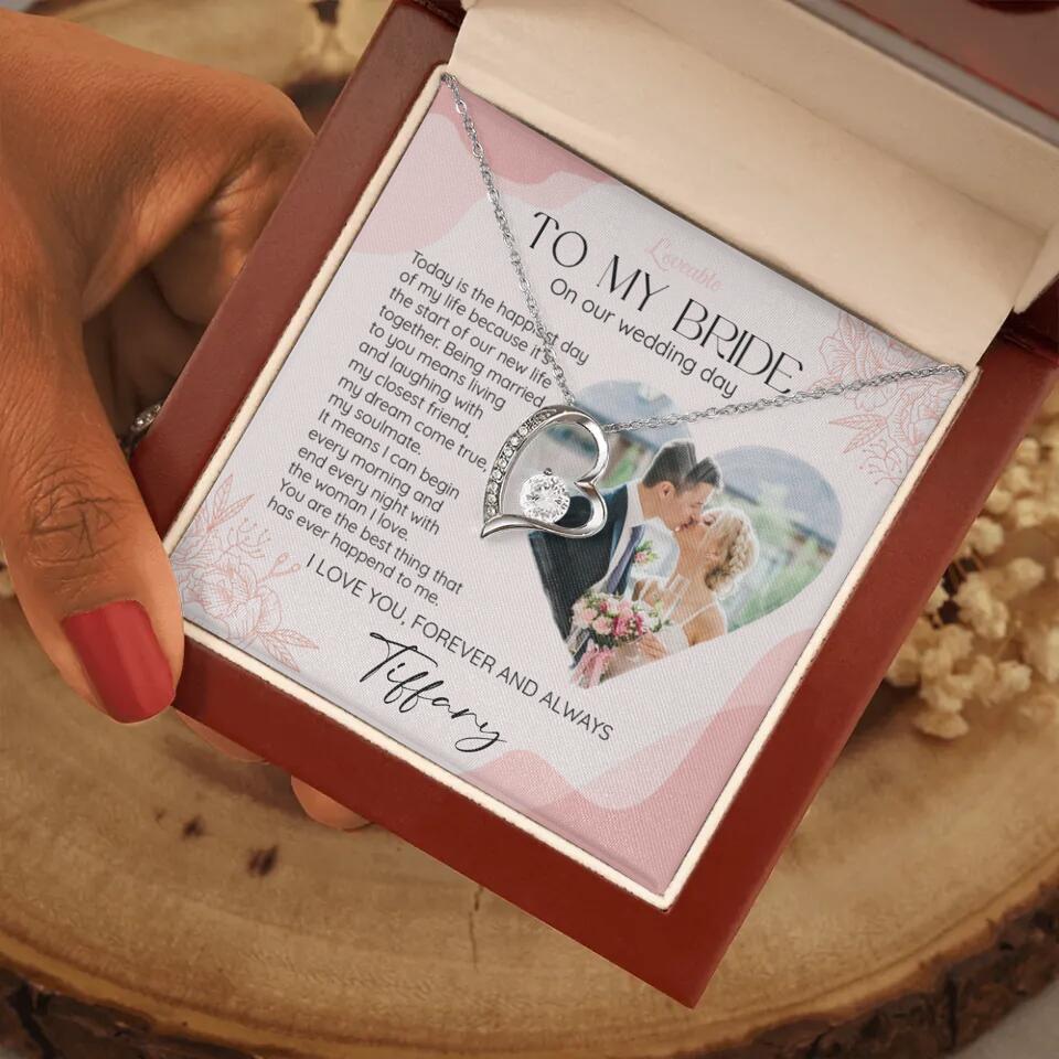 To My Bride on Our Wedding Day Personalized Necklace - Image 23