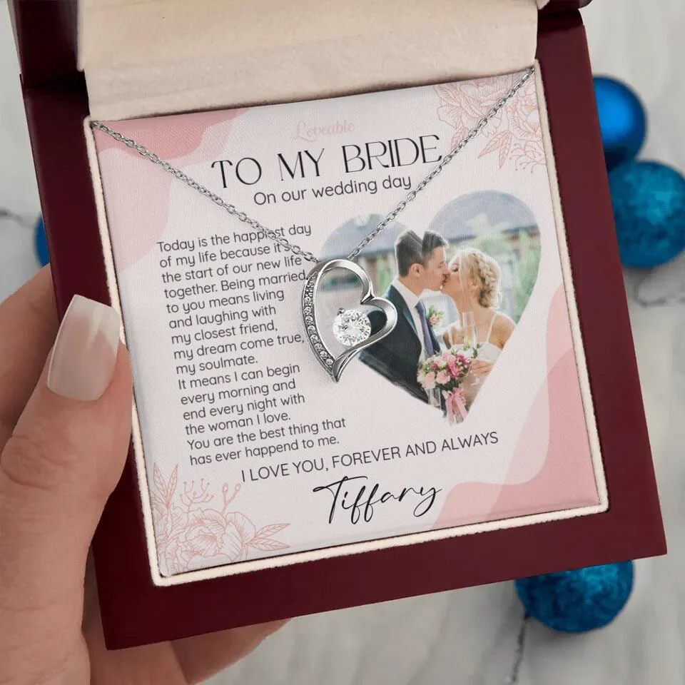 To My Bride on Our Wedding Day Personalized Necklace - Image 24