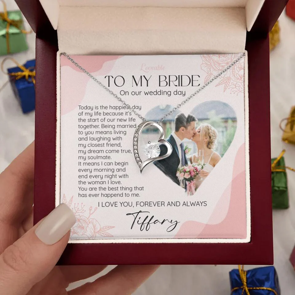 To My Bride on Our Wedding Day Personalized Necklace - Image 25