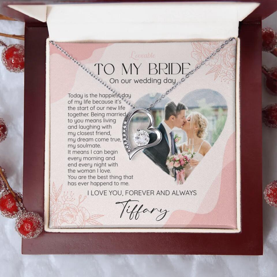 To My Bride on Our Wedding Day Personalized Necklace - Image 26