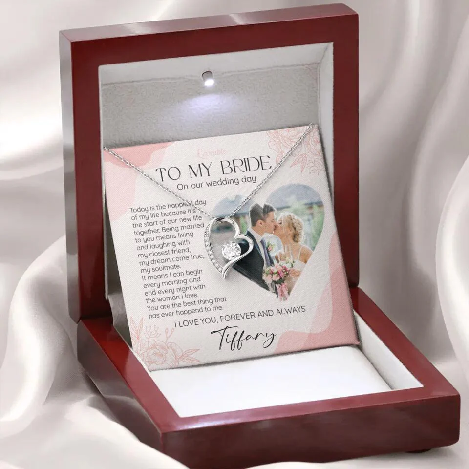 To My Bride on Our Wedding Day Personalized Necklace - Image 28