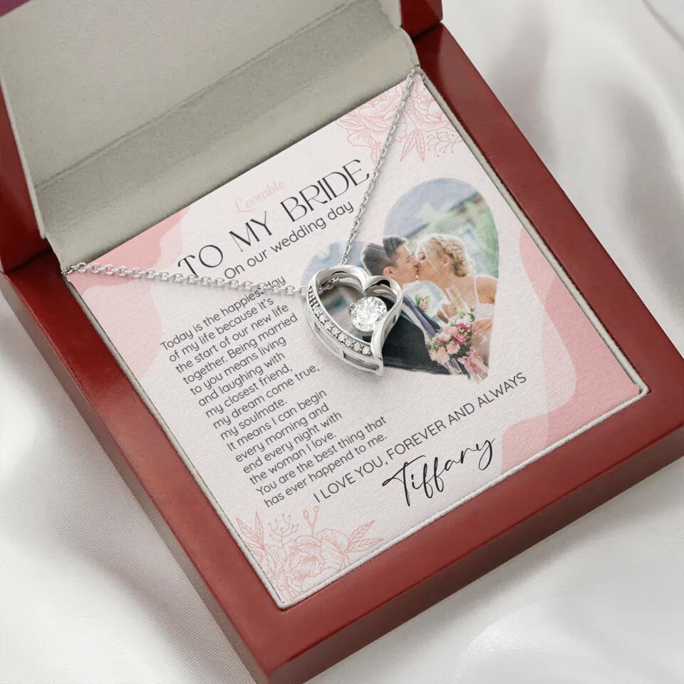 To My Bride on Our Wedding Day Personalized Necklace - Image 29