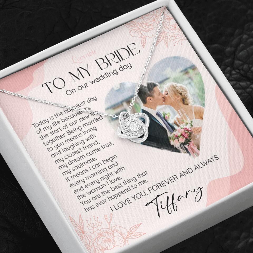 To My Bride on Our Wedding Day Personalized Necklace - Image 3