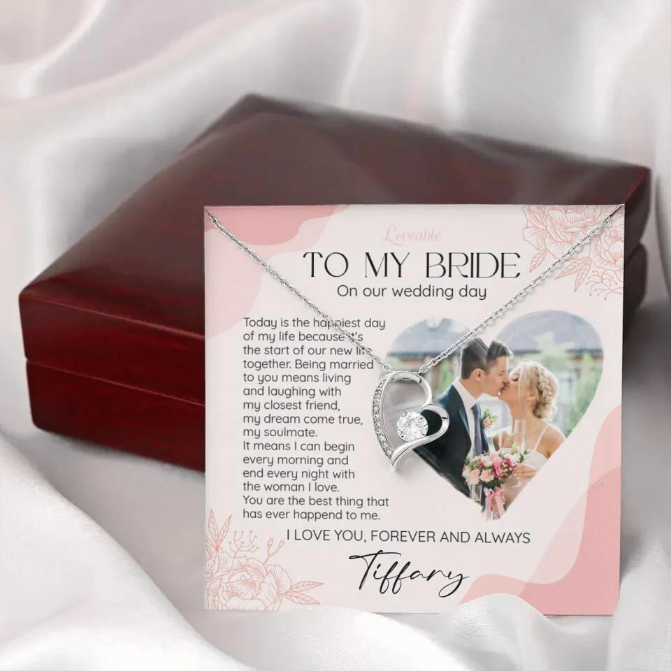 To My Bride on Our Wedding Day Personalized Necklace - Image 30