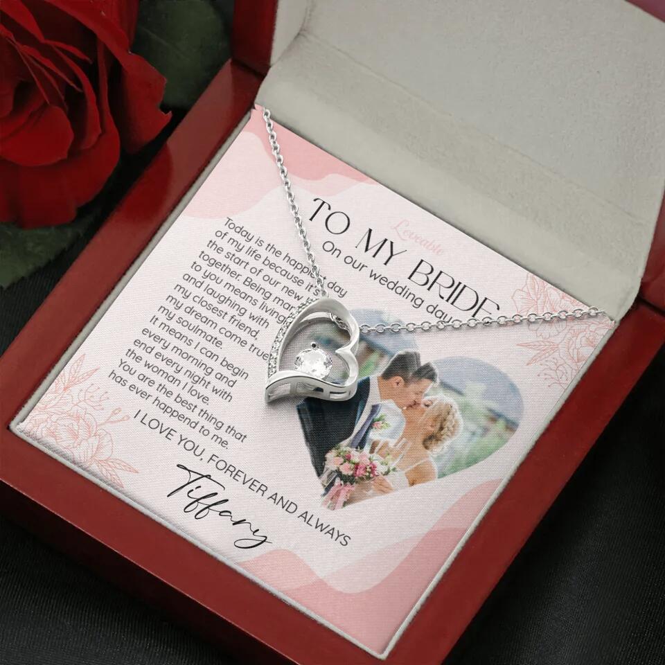 To My Bride on Our Wedding Day Personalized Necklace - Image 31