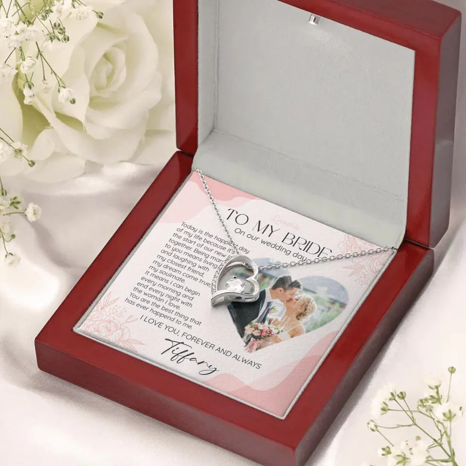To My Bride on Our Wedding Day Personalized Necklace - Image 32