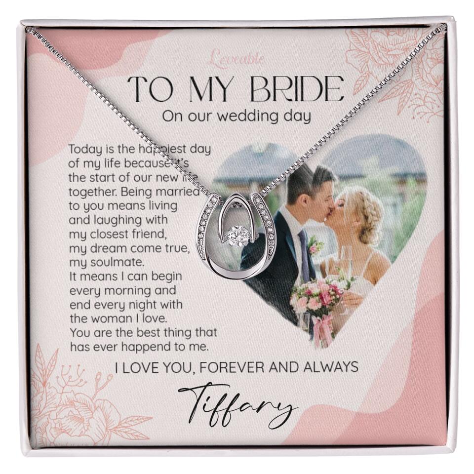 To My Bride on Our Wedding Day Personalized Necklace - Image 34