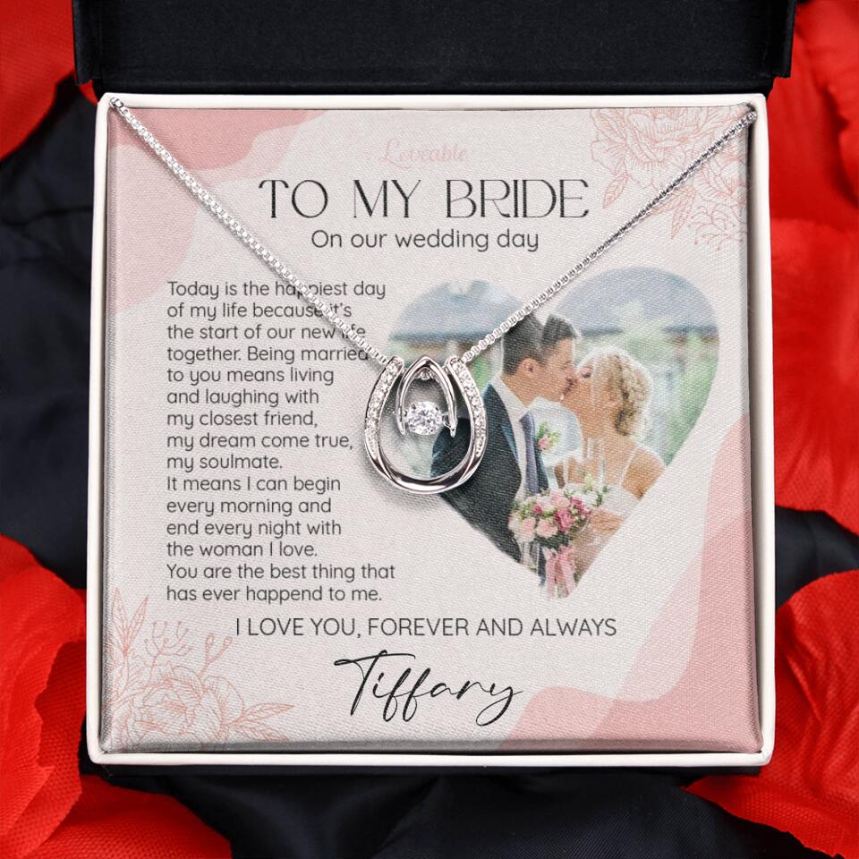 To My Bride on Our Wedding Day Personalized Necklace - Image 35