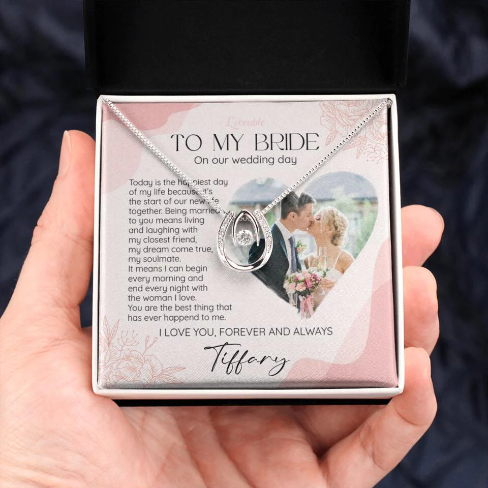 To My Bride on Our Wedding Day Personalized Necklace - Image 36