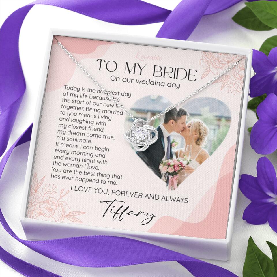 To My Bride on Our Wedding Day Personalized Necklace - Image 4