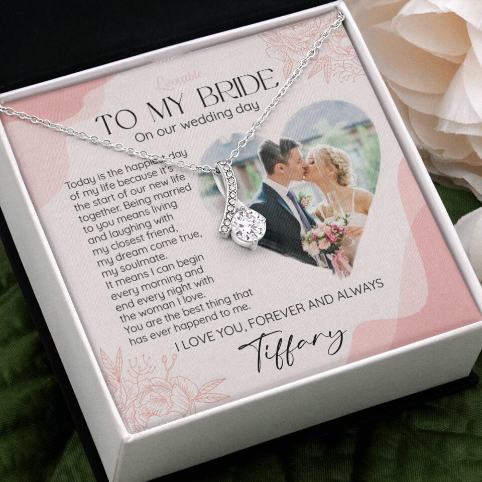 To My Bride on Our Wedding Day Personalized Necklace - Image 46