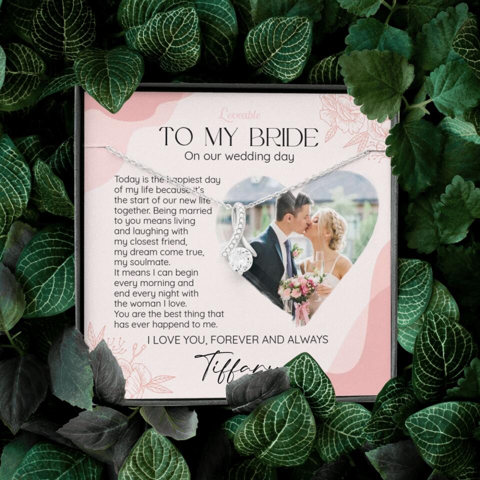 To My Bride on Our Wedding Day Personalized Necklace - Image 47