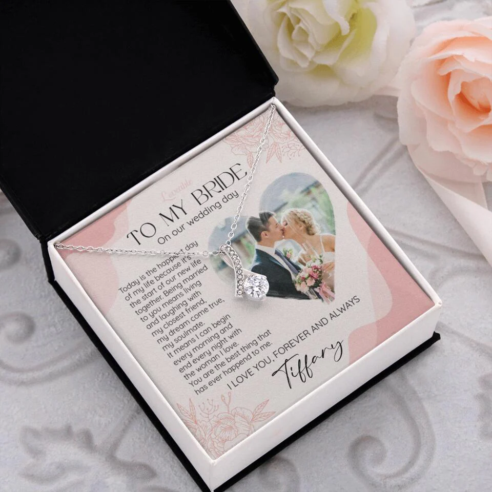 To My Bride on Our Wedding Day Personalized Necklace - Image 48