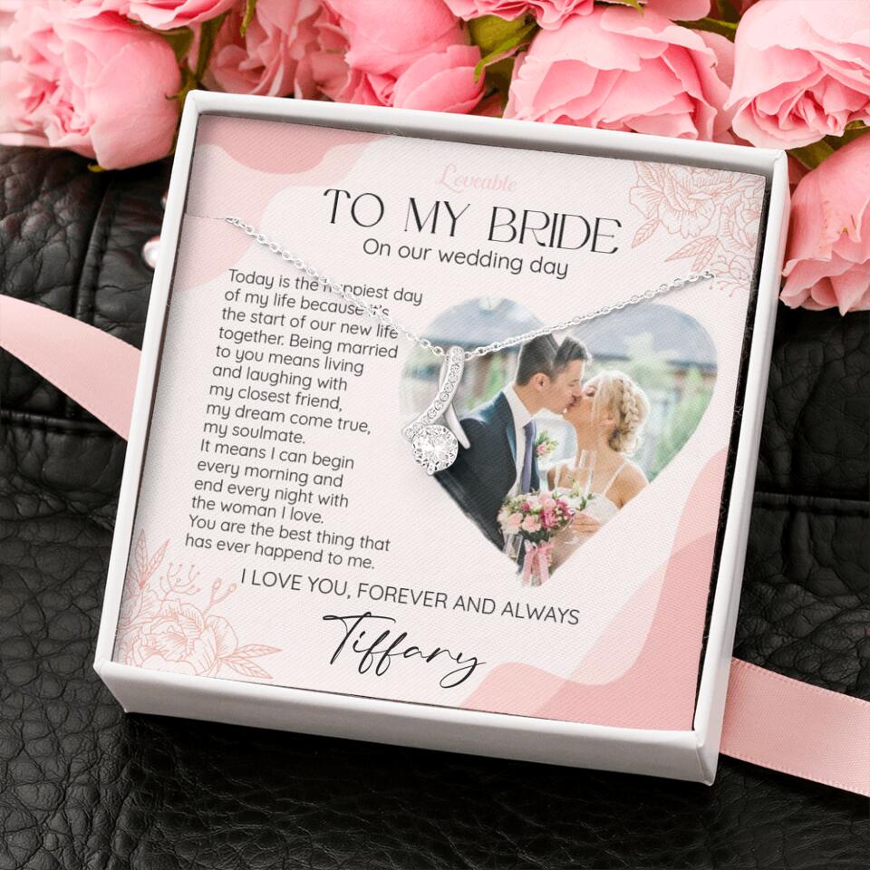 To My Bride on Our Wedding Day Personalized Necklace - Image 49