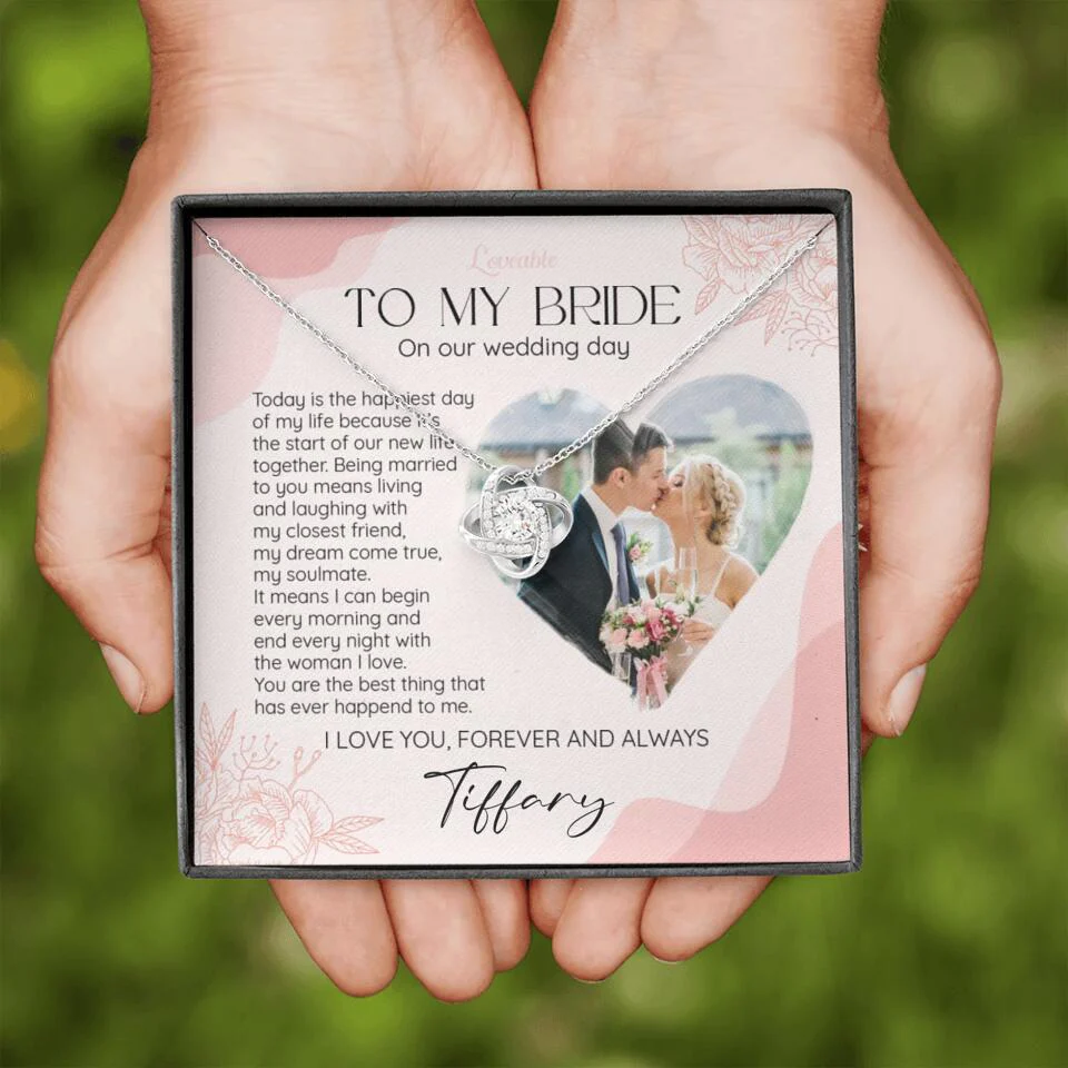 To My Bride on Our Wedding Day Personalized Necklace - Image 5