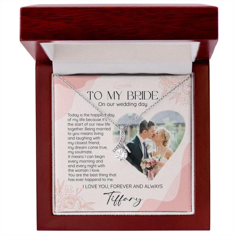 To My Bride on Our Wedding Day Personalized Necklace - Image 50