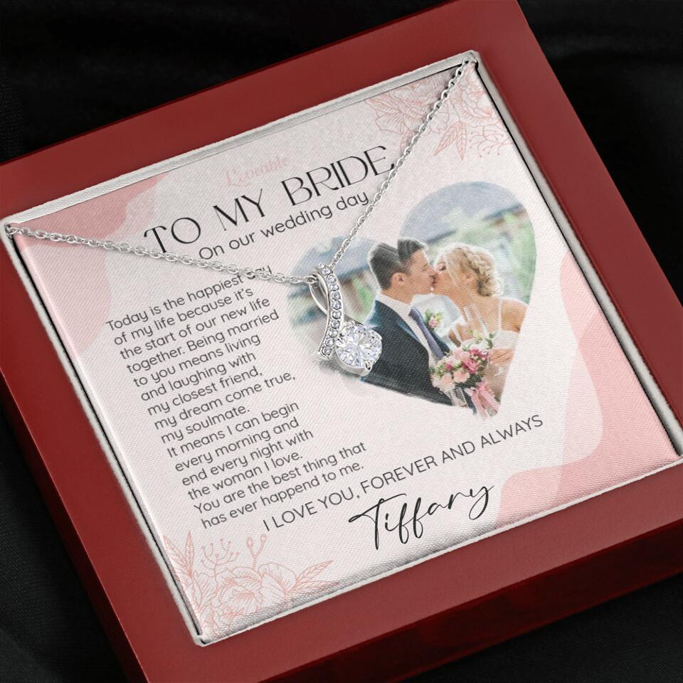 To My Bride on Our Wedding Day Personalized Necklace - Image 51