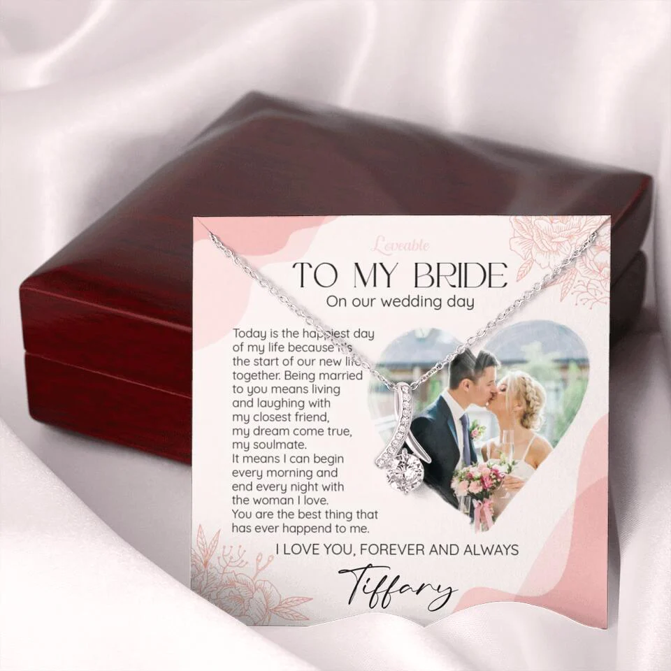 To My Bride on Our Wedding Day Personalized Necklace - Image 52