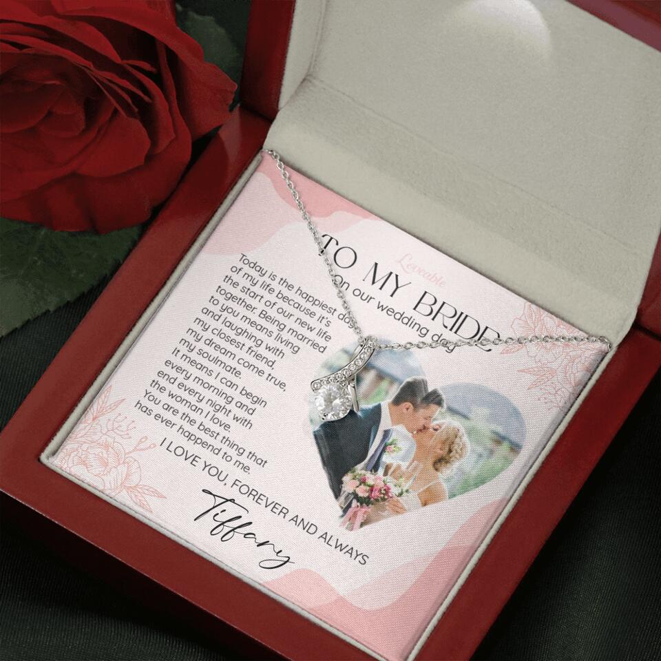 To My Bride on Our Wedding Day Personalized Necklace - Image 53