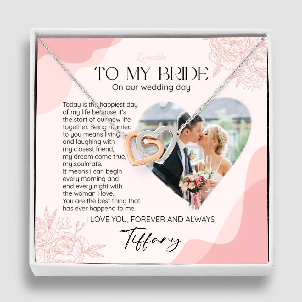 To My Bride on Our Wedding Day Personalized Necklace - Image 54