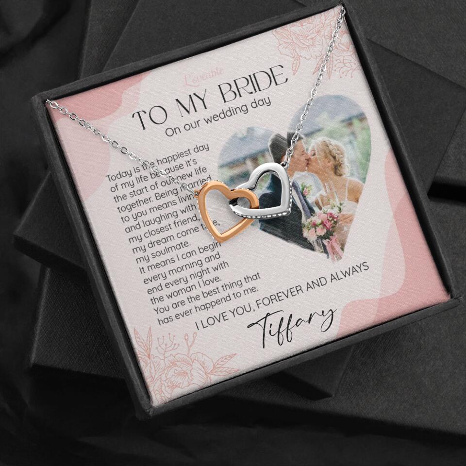 To My Bride on Our Wedding Day Personalized Necklace - Image 56