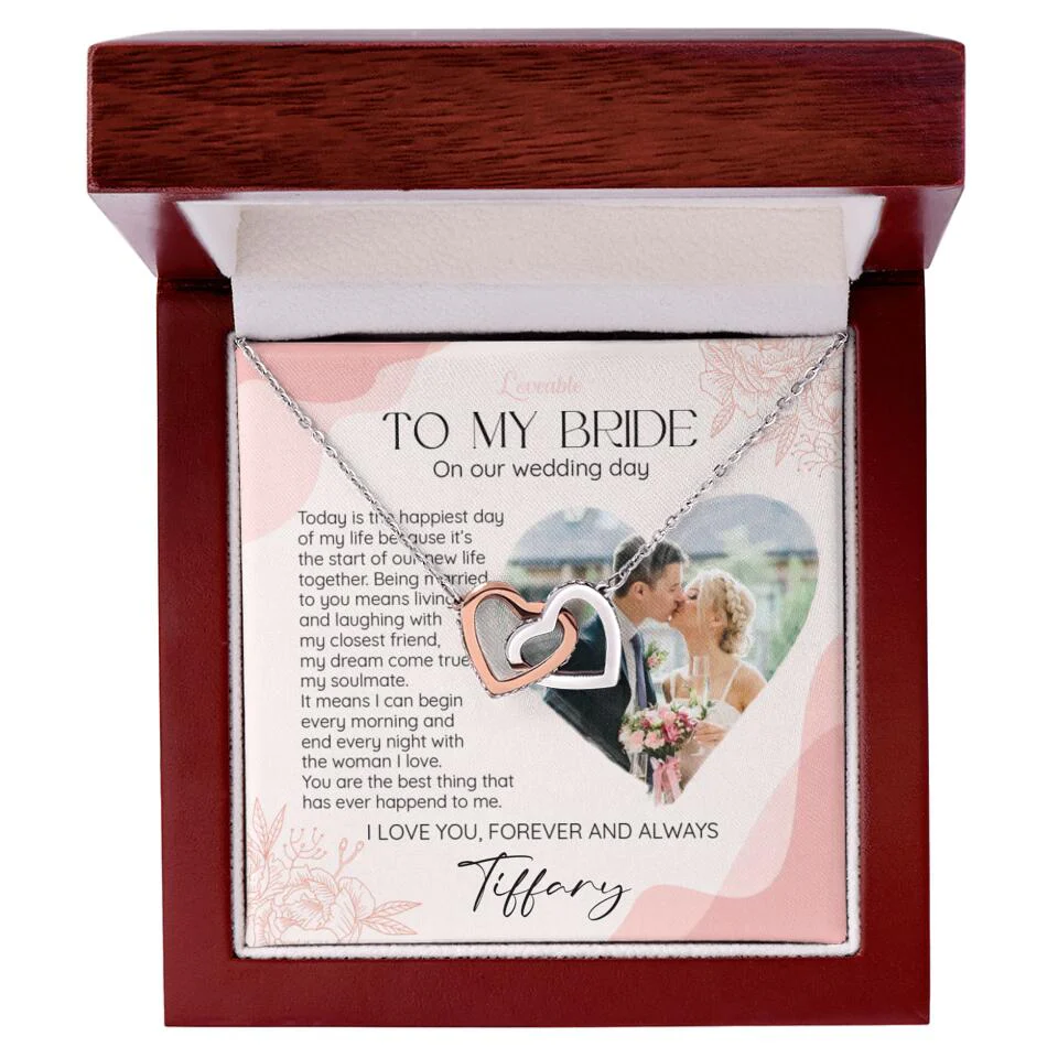 To My Bride on Our Wedding Day Personalized Necklace - Image 60