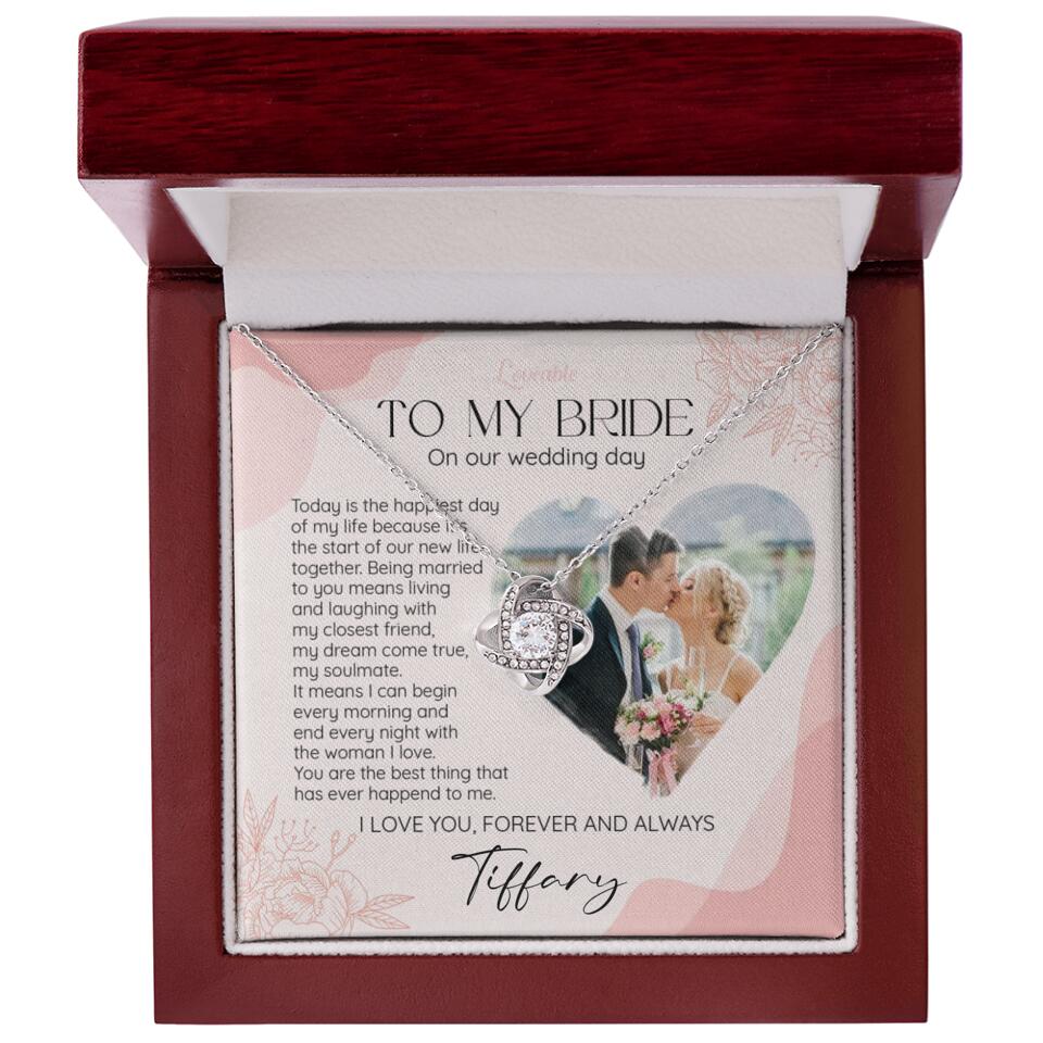 To My Bride on Our Wedding Day Personalized Necklace - Image 9