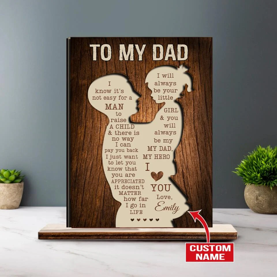 To My Dad/Mom I Will Always Be Your Little Girl - Personalized Wooden/Acrylic Plaque - Best Home Decor - Best Meaningful Gift For Parent For Dad/Mom From Daughter - 212ICNNPWP387 - Image 3