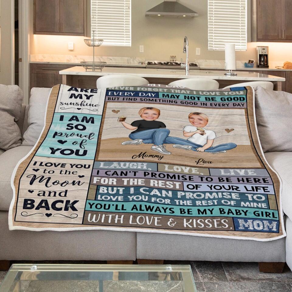 To My Daughter, I'm So Proud of You - Best custom Photo and Name Fleece Blanket Gift Idea for Daughter/ For Her - 212IHNLNBL899 - Image 2