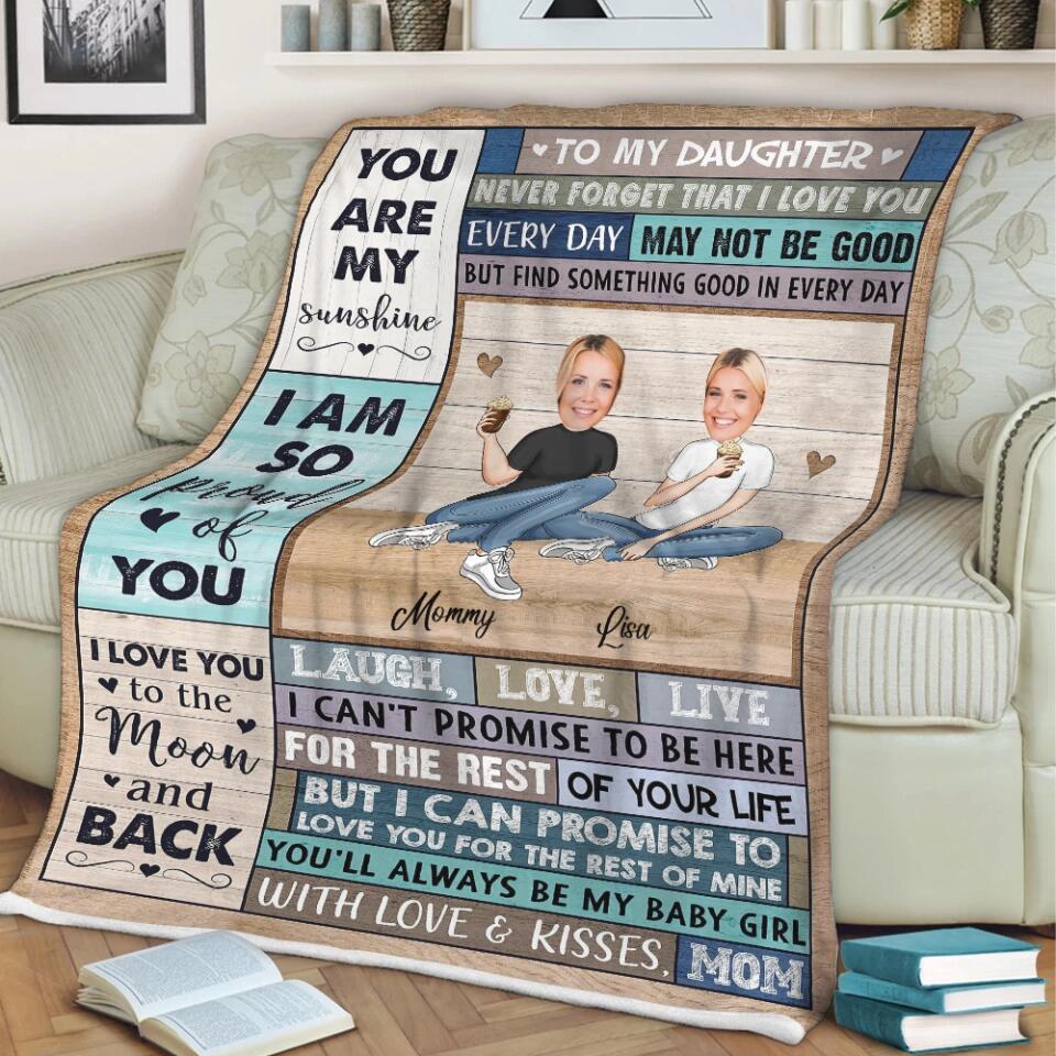 To My Daughter, I'm So Proud of You - Best custom Photo and Name Fleece Blanket Gift Idea for Daughter/ For Her - 212IHNLNBL899 - Image 4