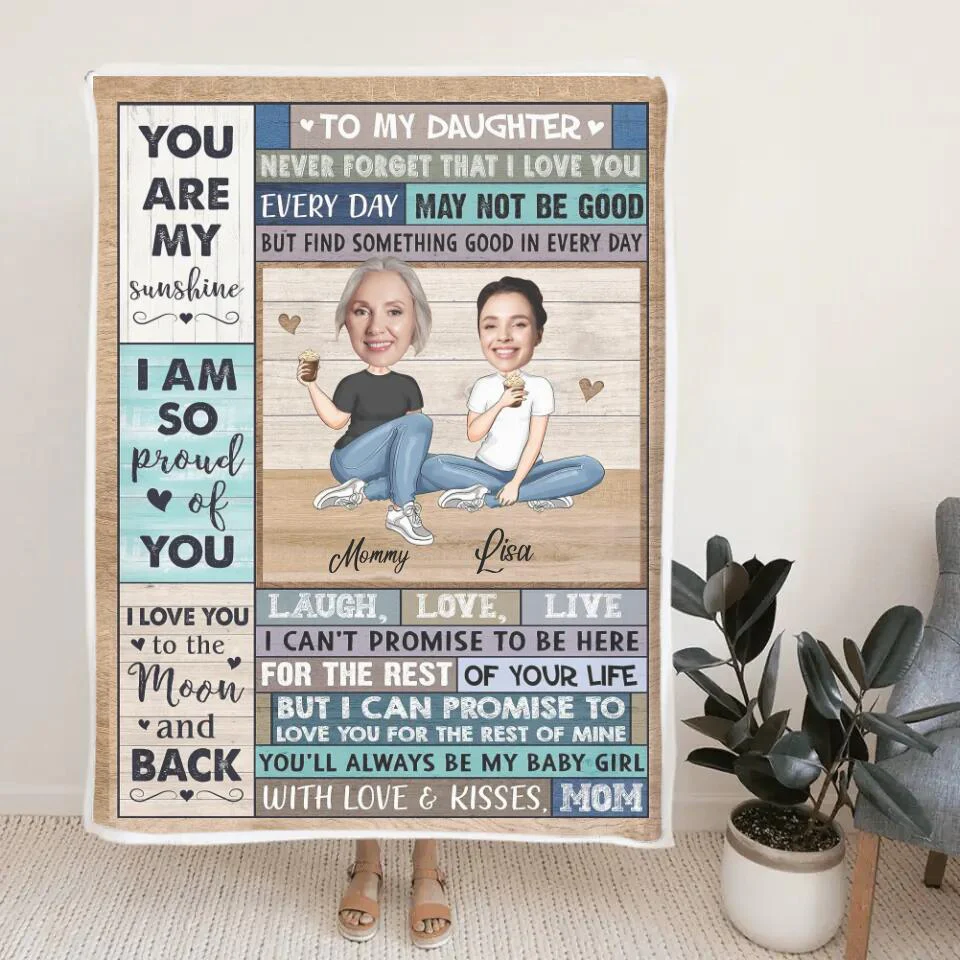 To My Daughter, I'm So Proud of You - Best custom Photo and Name Fleece Blanket Gift Idea for Daughter/ For Her - 212IHNLNBL899 - Image 7